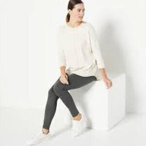 Koolaburra by UGG Slub Jersey 3/4 Sleeve Tunic-Turtledove-Size Medium